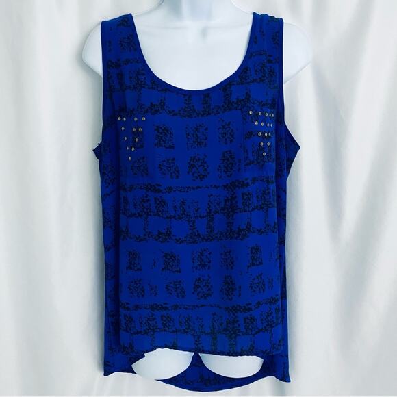 mine Tops - Mine Blue Sleeveless Top Size Large